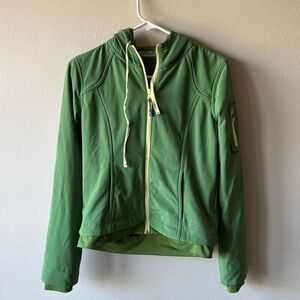 Athleta Hooded Green Track Jacket - size Medium